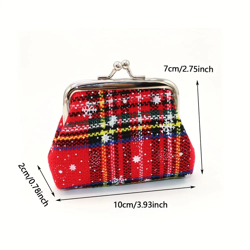 1pc Girl's Christmas Gift Bag, Snow Pattern Purse, Jewelry Storage Bag for stocking stuffers