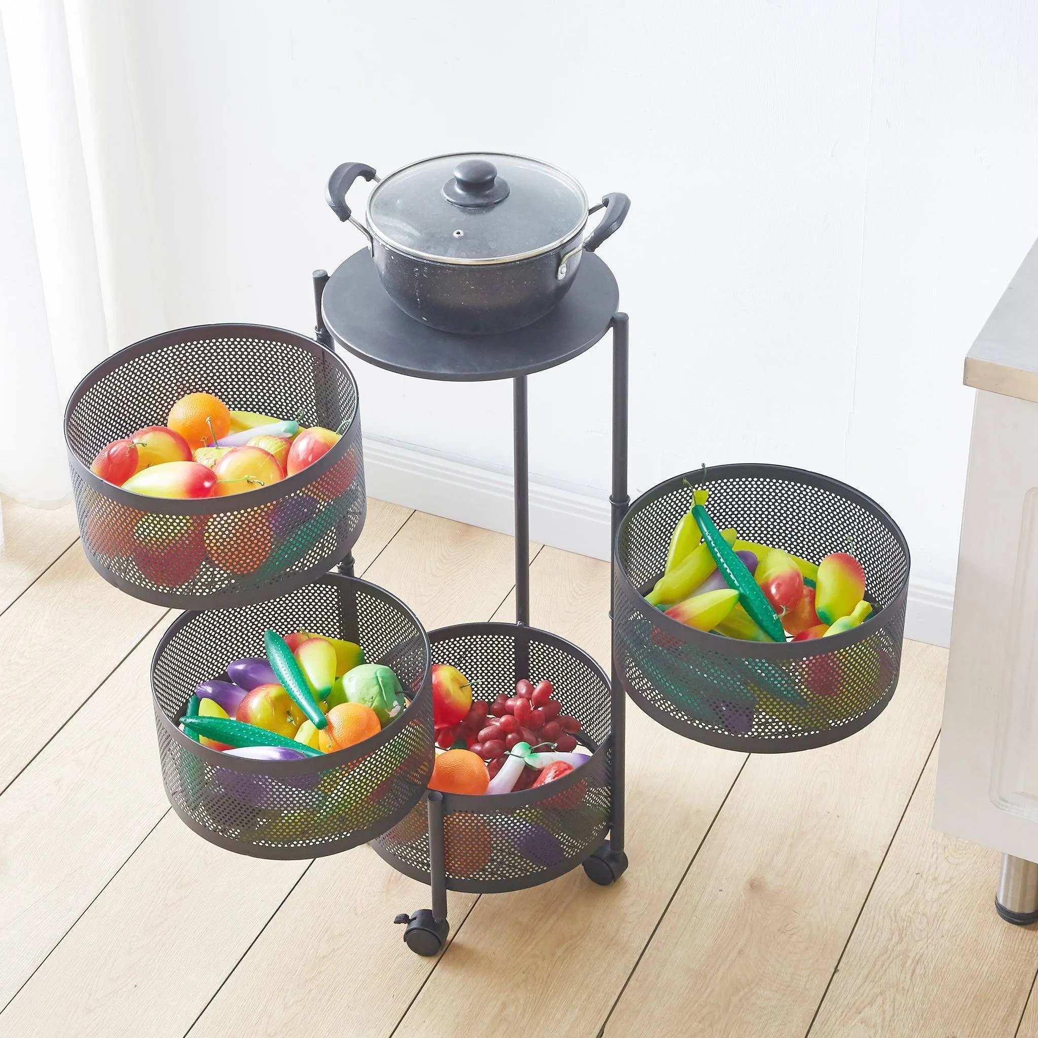 4 Tier Round Storage Cart SF-104