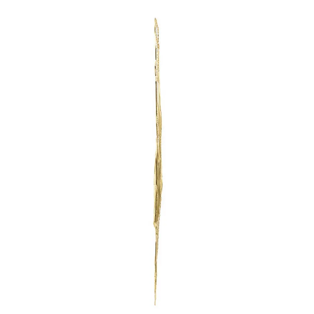 49 Inch Decorative Wall Art, Attached Leaves Design, Iron, White and Gold By Casagear Home