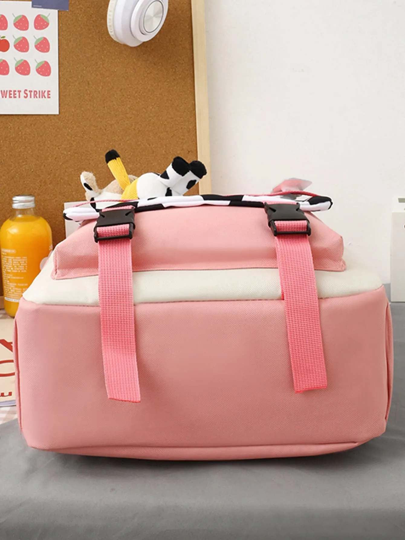 5pcs Cow Print Backpack Set