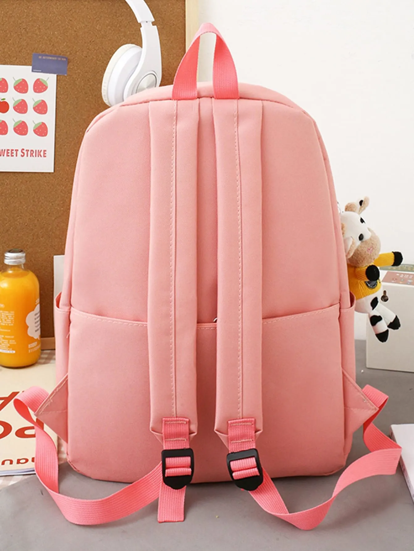 5pcs Cow Print Backpack Set