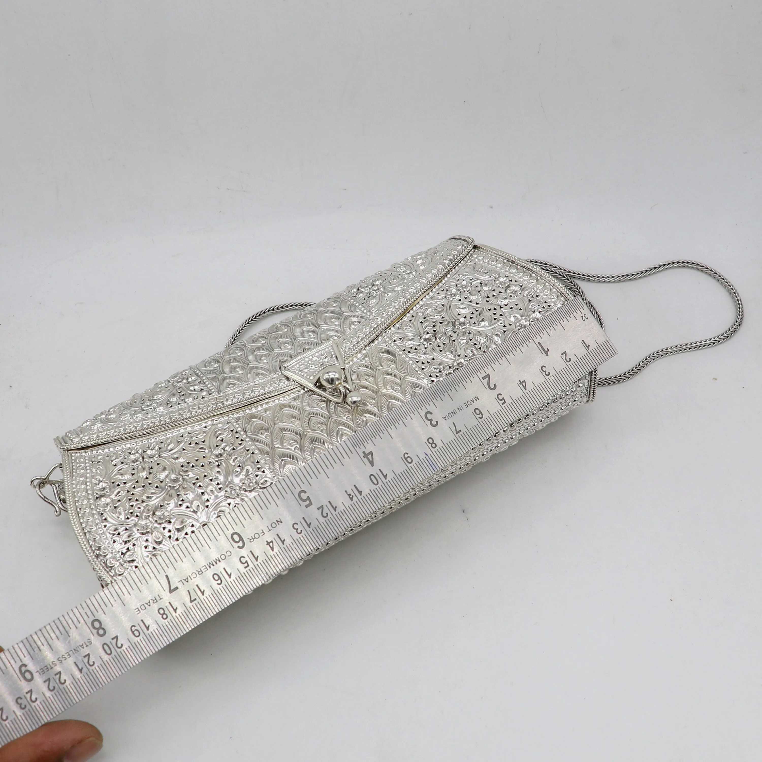 925 Sterling silver handmade hand bag/ purse /shoulder bag/Women Clutches bag001