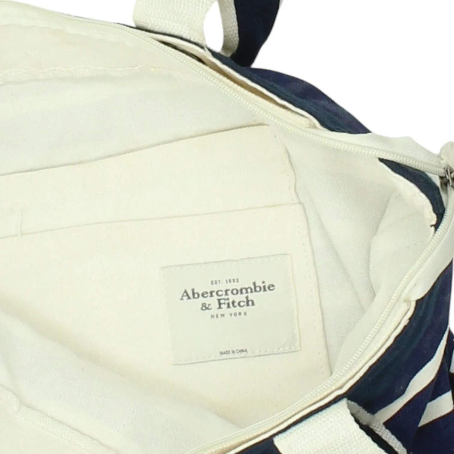 Abercrombie & Fitch Womens White Blue Tote Bag | Handbag Shopper Designer
