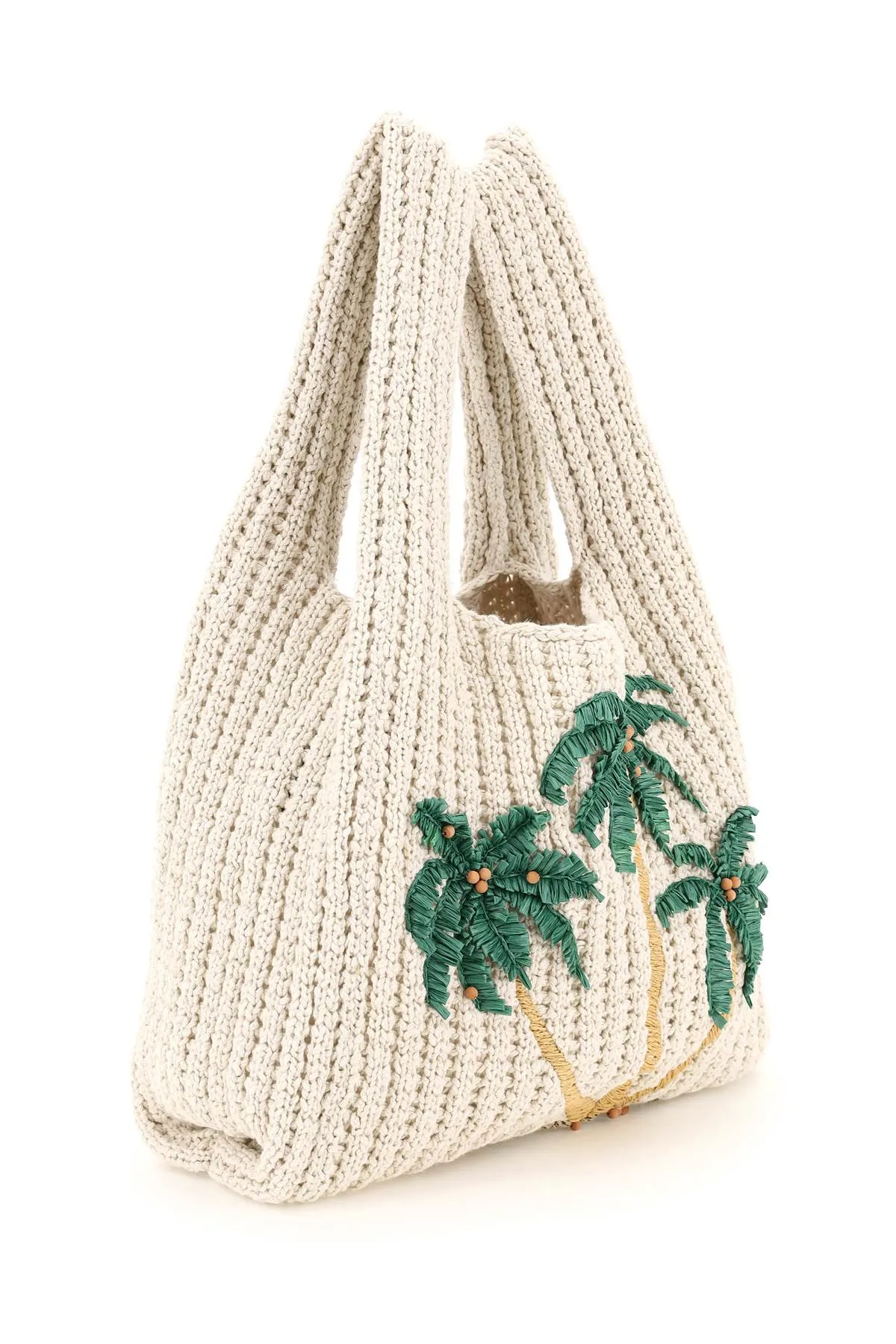 Alanui Palm Tree Embroidered Knitted Tote Bag