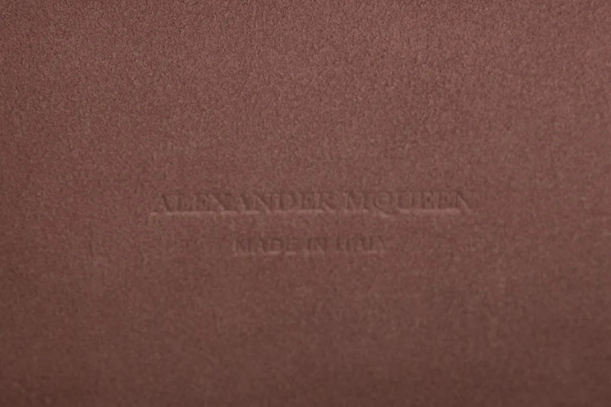 Alexander McQueen King & Queen Black Nappa Leather & Gold Hardware Clutch