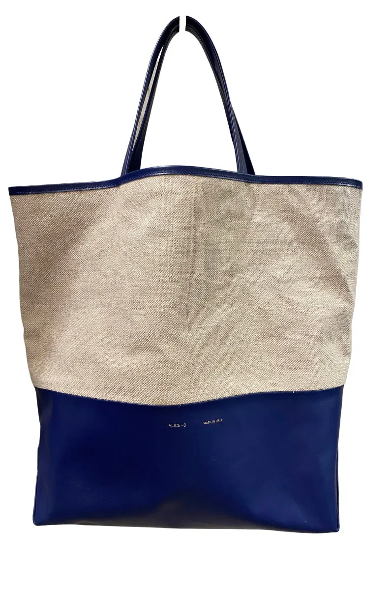 ALICE D.~ Large leather/canvas tote bag