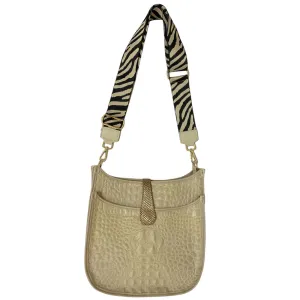ANNA. BEIGE CHIC LEATHER MESSENGER
