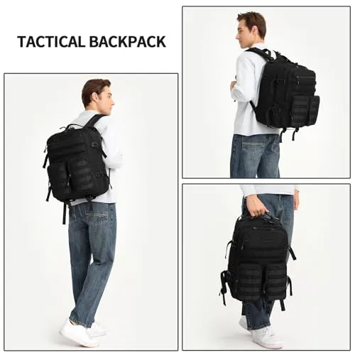 Aodethon Military Tactical Backpack,3 Day Assault Pack Molle Bag Waterproof Bug Out Bag with Molle System for Men and Women Rucksack for Camping Trekking Hiking Hunting Army