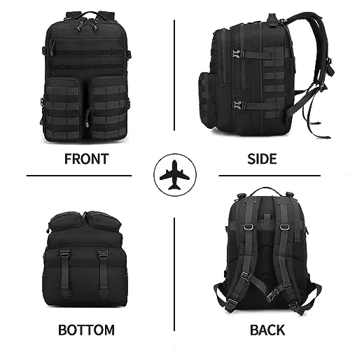 Aodethon Military Tactical Backpack,3 Day Assault Pack Molle Bag Waterproof Bug Out Bag with Molle System for Men and Women Rucksack for Camping Trekking Hiking Hunting Army