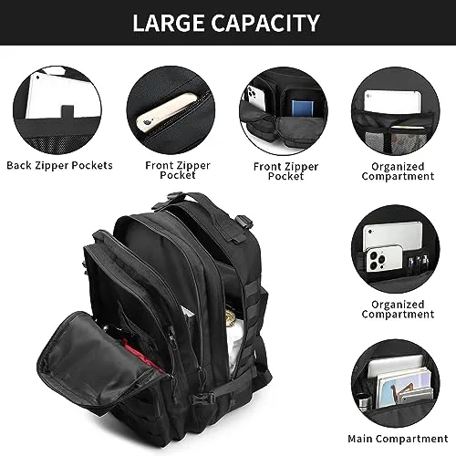 Aodethon Military Tactical Backpack,3 Day Assault Pack Molle Bag Waterproof Bug Out Bag with Molle System for Men and Women Rucksack for Camping Trekking Hiking Hunting Army