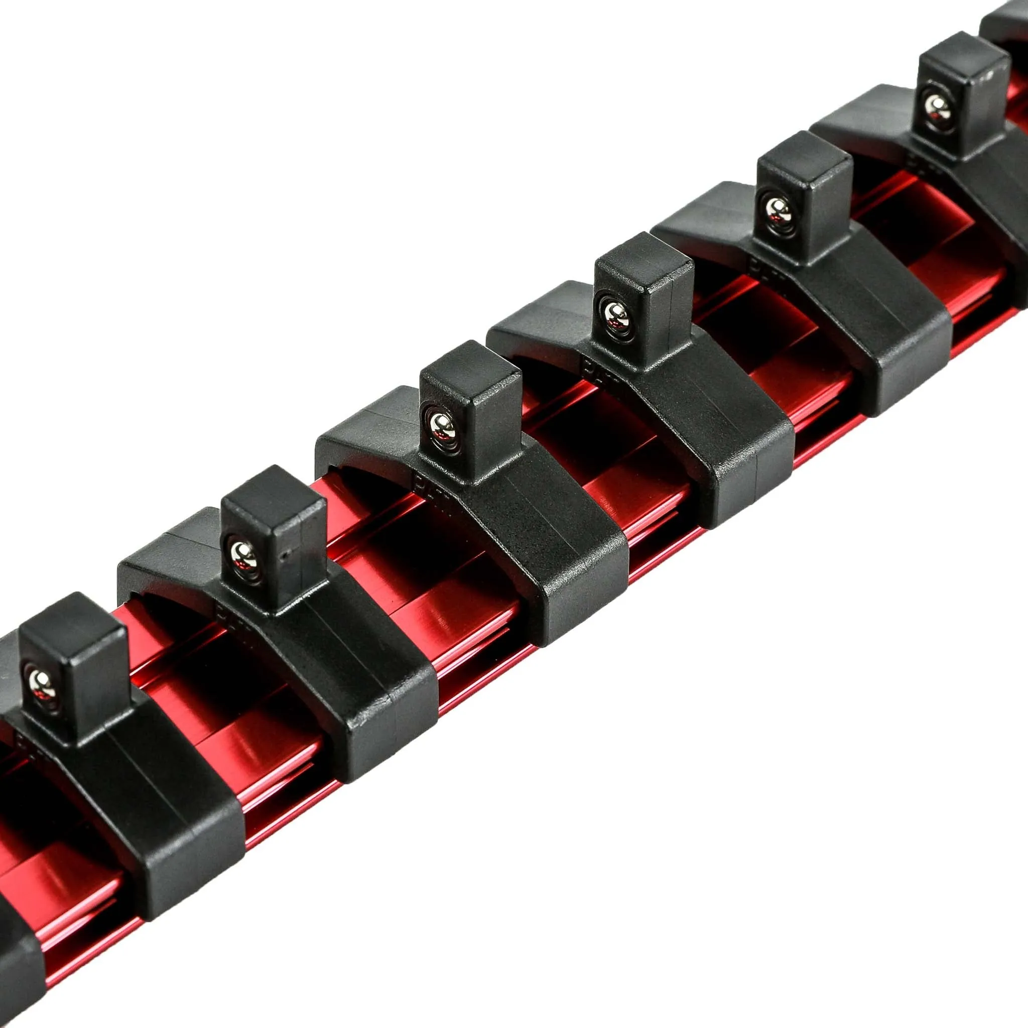 ARES 60097 - 1/4-Inch Drive Red 9.84-Inch Socket Rail with Locking End Caps