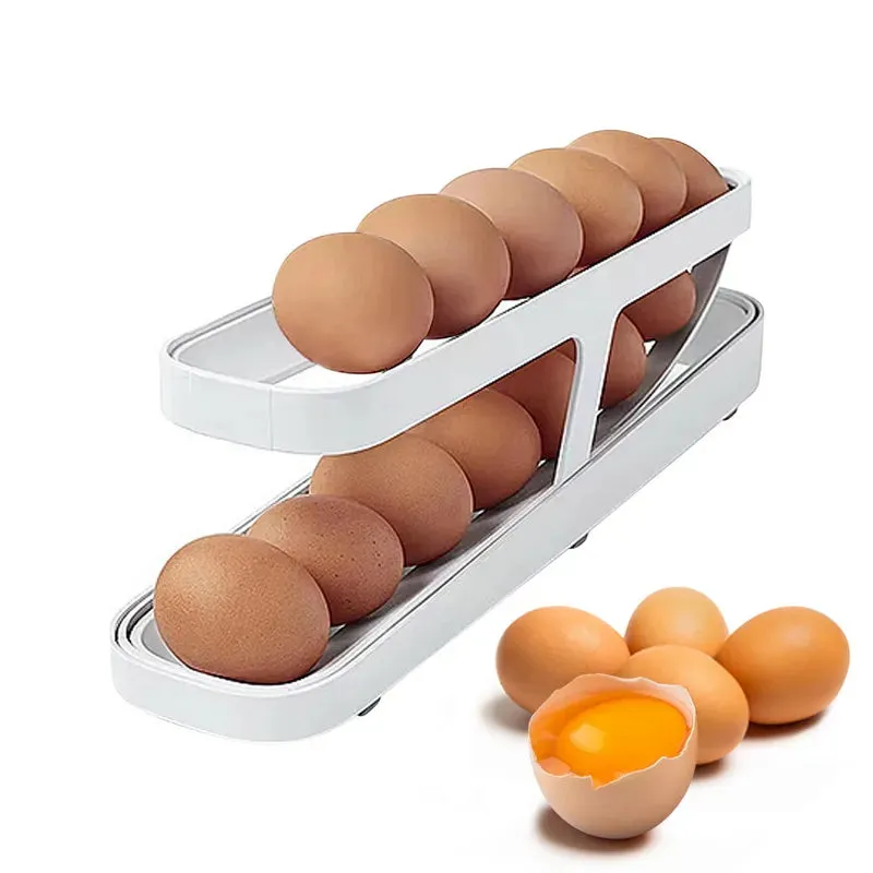 Automatic Scrolling Egg Rack Holder Storage Box