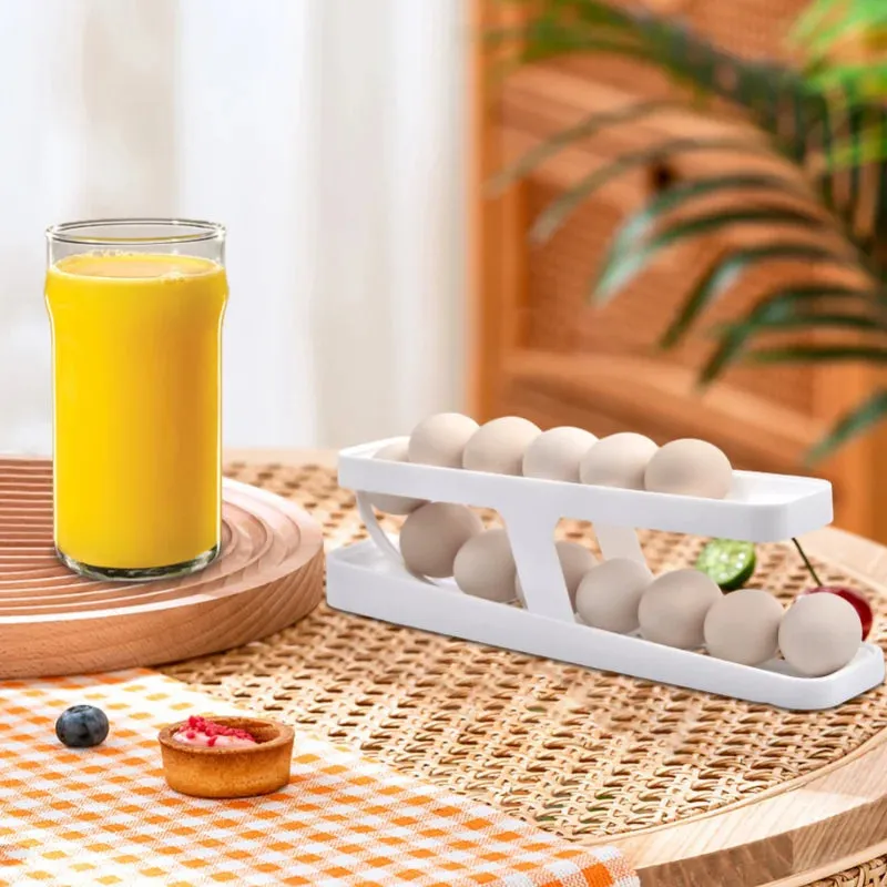 Automatic Scrolling Egg Rack Holder Storage Box