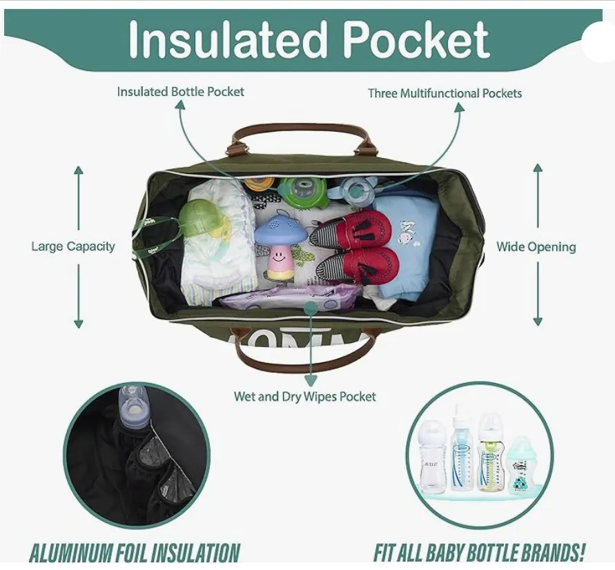 Baby Diaper Bag - Hospital & Travel Ready ( GREEN )