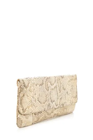 Badgley Mischka Shimmer Snakeskin Clutch