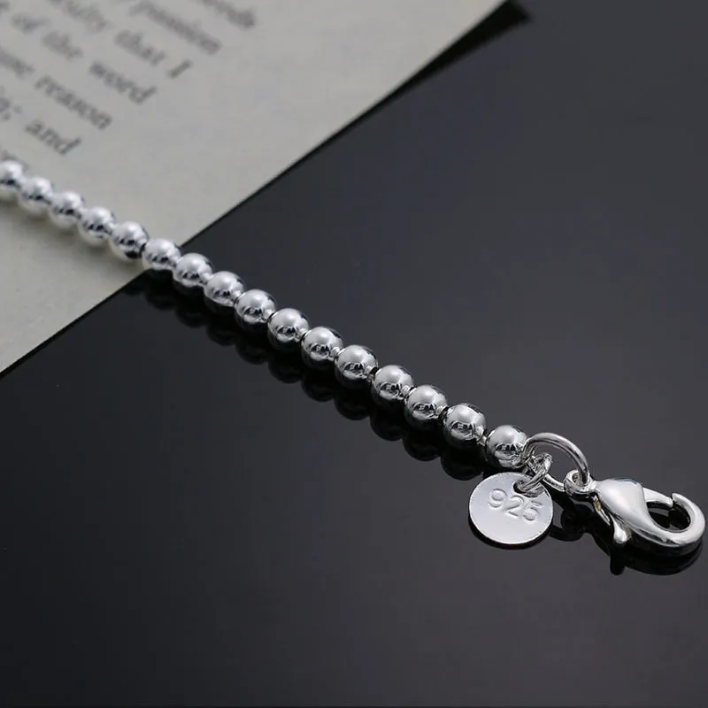 Beautiful fashion Elegant Gold color silver color 4MM beads chain women Letter cute Bracelet high quality Gorgeous jewelry H198