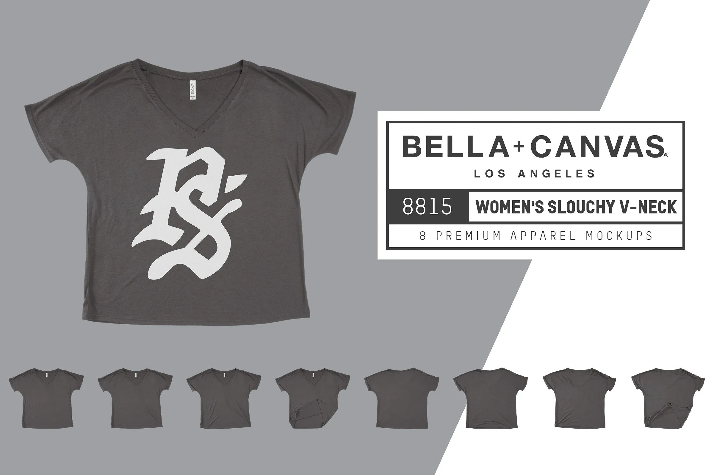 Bella   Canvas 8815 Women's Slouchy V-Neck Mockups