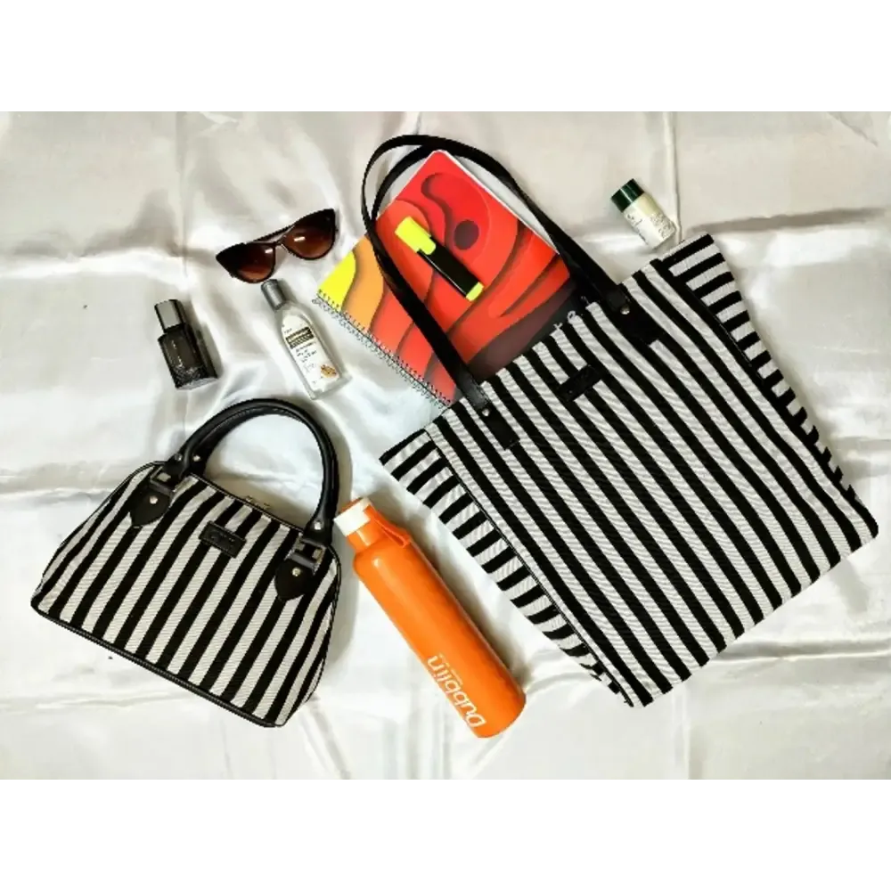 BLACK WHITE HANDBAG COMBO