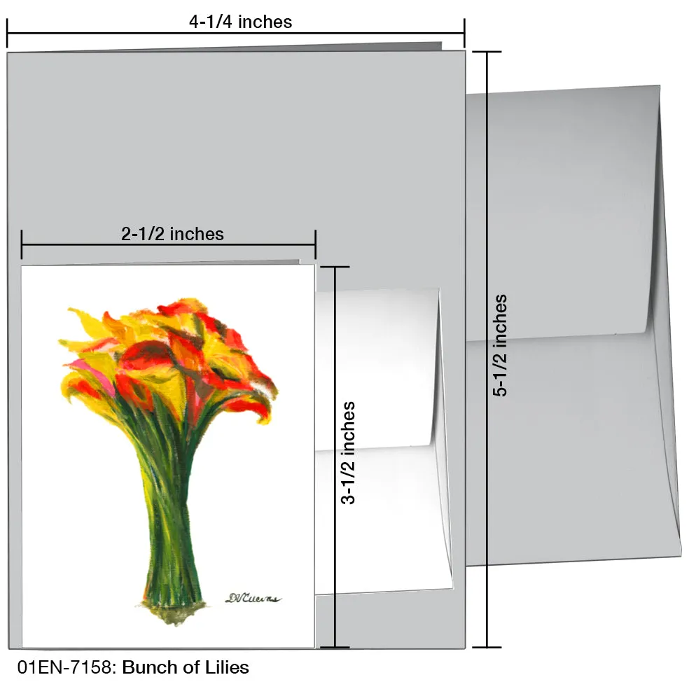 Bunch Of Lilies, Greeting Card (7158)