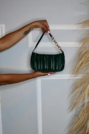 Camila Pleated Handbag- Forest Green