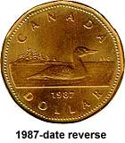 Canada Nickel 1989 $1 (Elizabeth II) 7gr .915