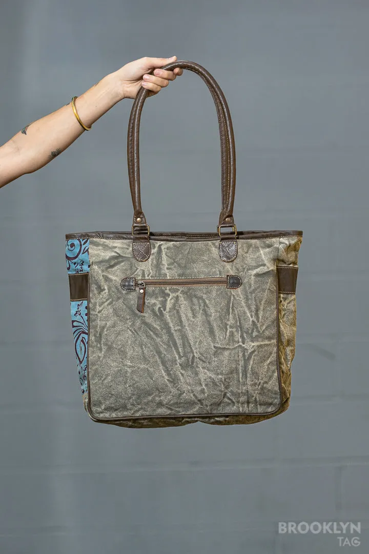 Canvas Tote Bag with Fish & Ornaments