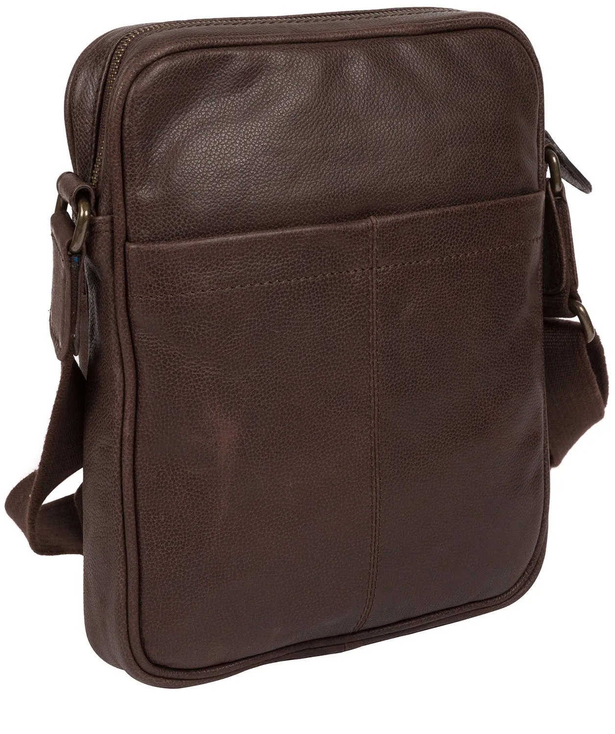 'Capitan' Cocoa Leather Cross Body Bag
