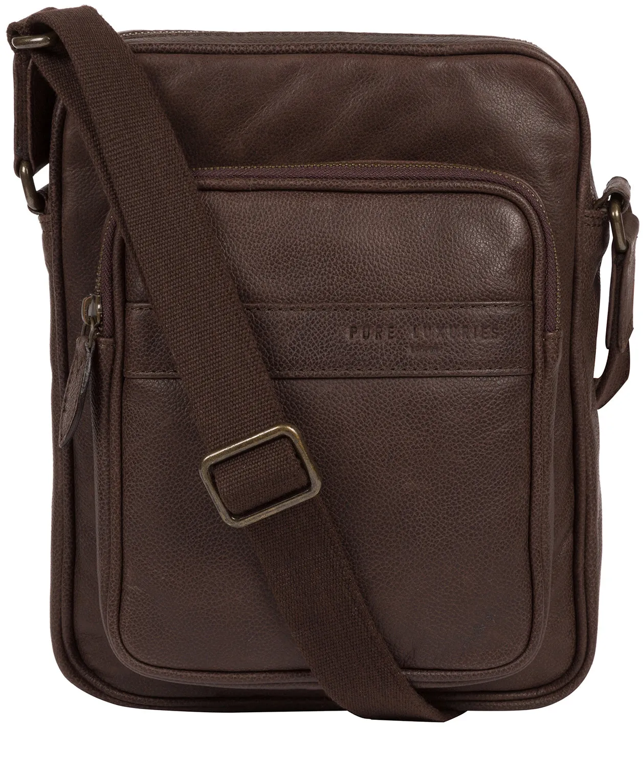 'Capitan' Cocoa Leather Cross Body Bag