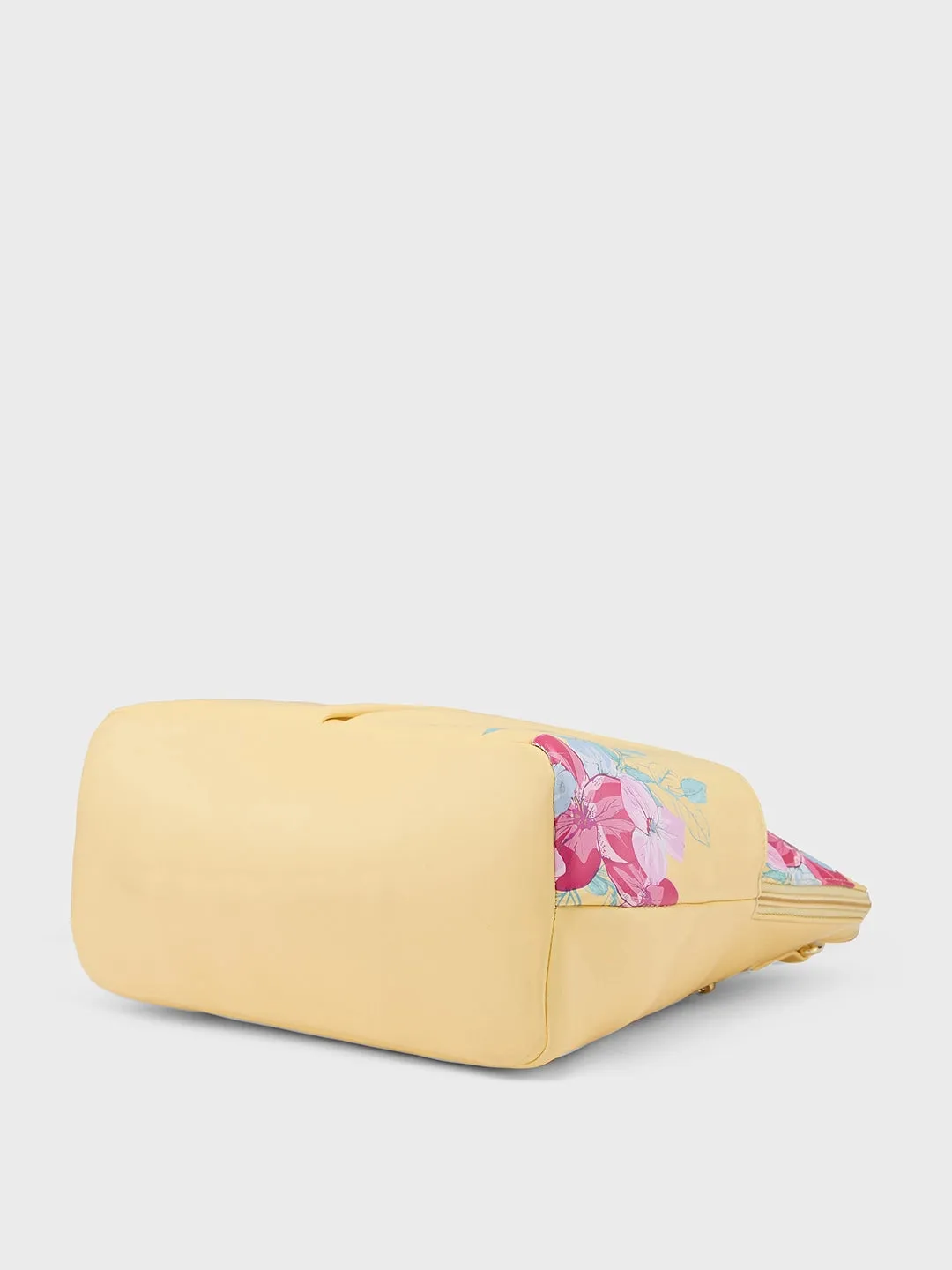 Caprese Shanaya Satchel Medium Printed Women's Handbag Yellow