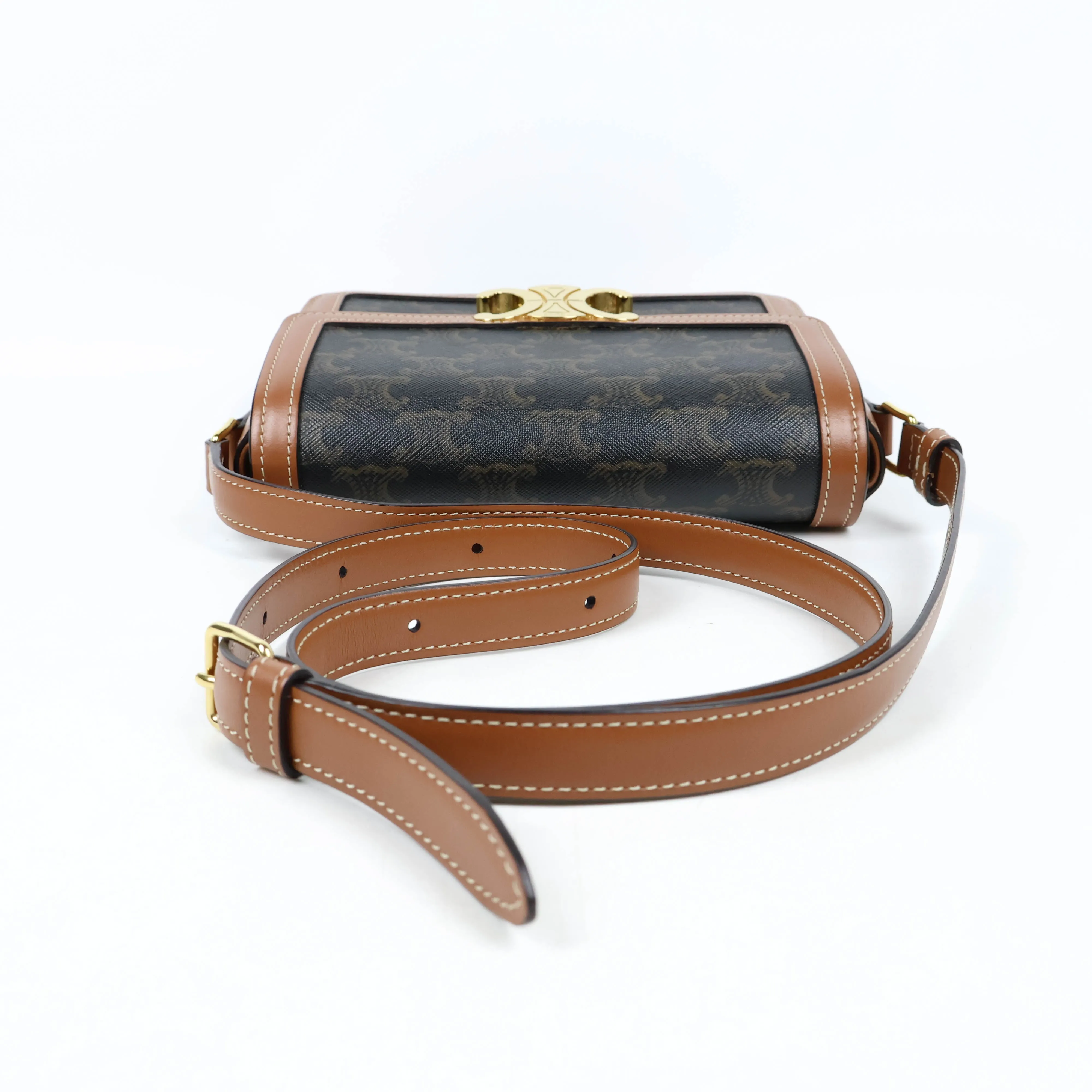 Celine Triomphe Canvas Teen bag Tan