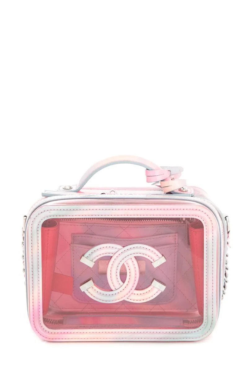 Chanel 2020 Pink PVC Patent Calfskin Small CC Vanity Case Handbag