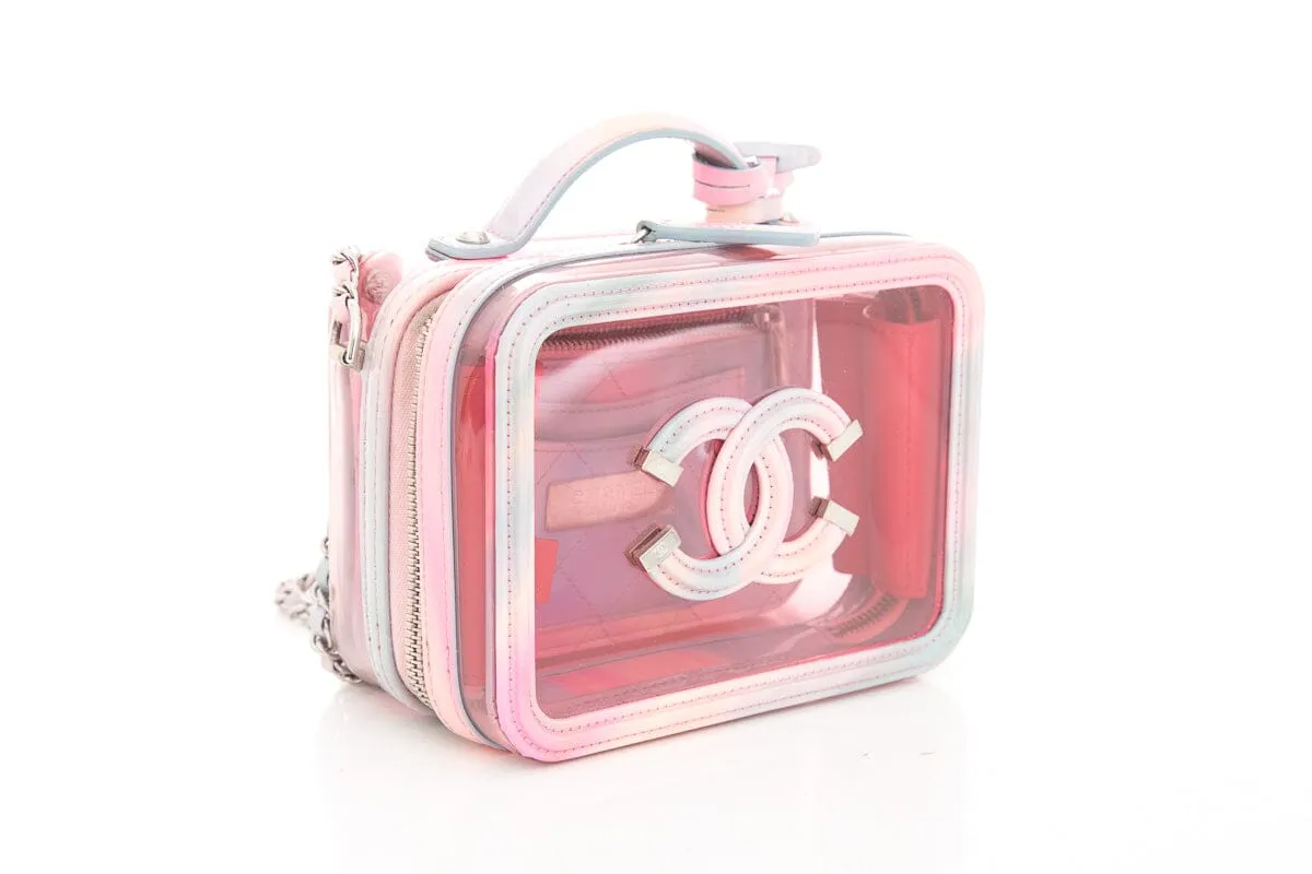 Chanel 2020 Pink PVC Patent Calfskin Small CC Vanity Case Handbag