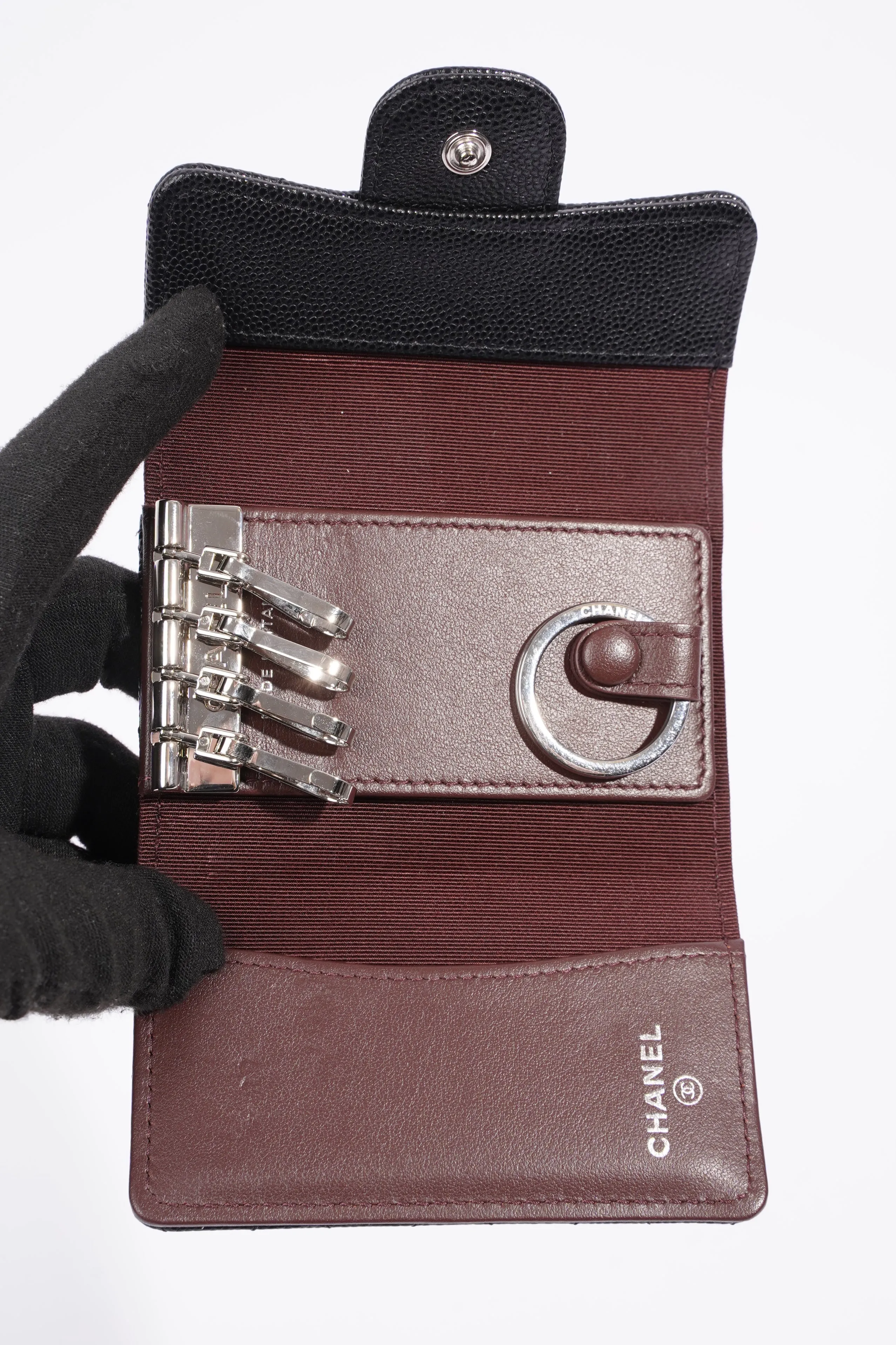 Chanel 4 Key Holder Wallet Caviar Leather