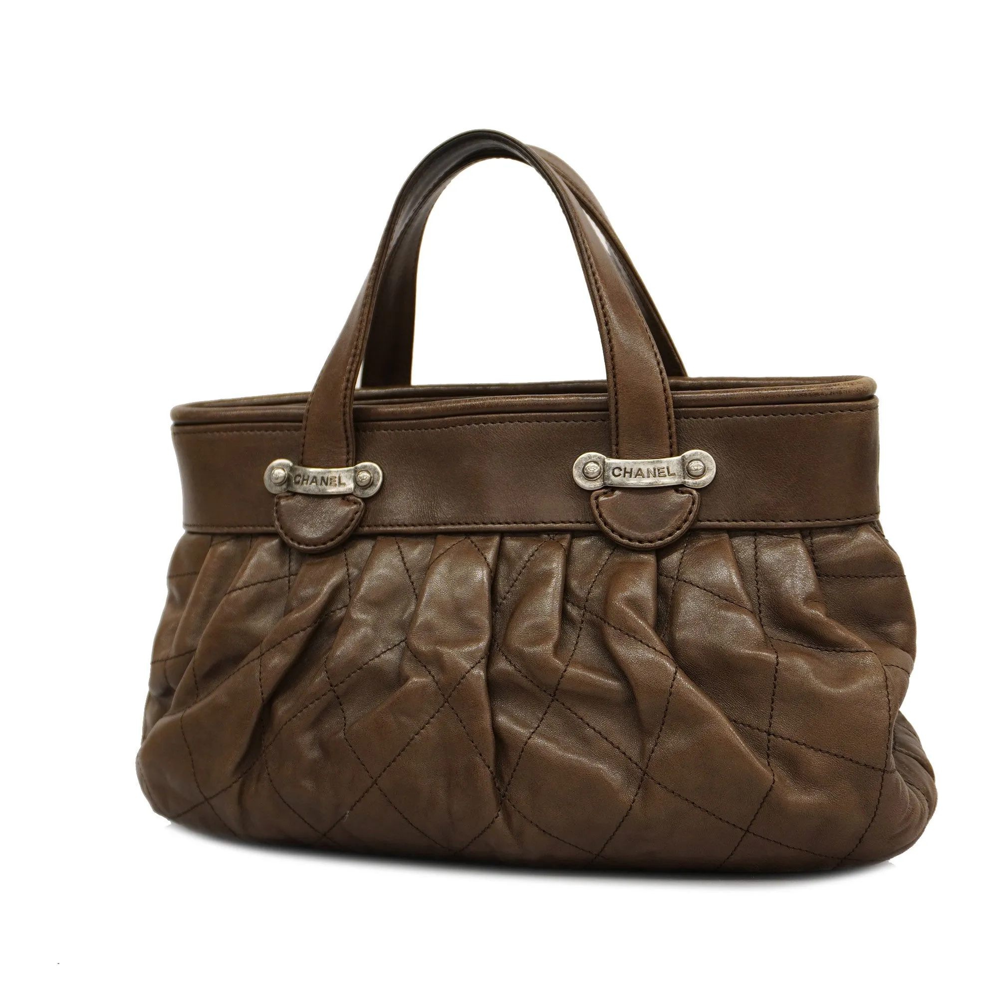 CHANEL   Matelasse Handbag Women's Leather Handbag Brown