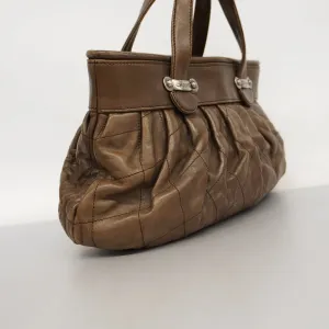 CHANEL   Matelasse Handbag Women's Leather Handbag Brown