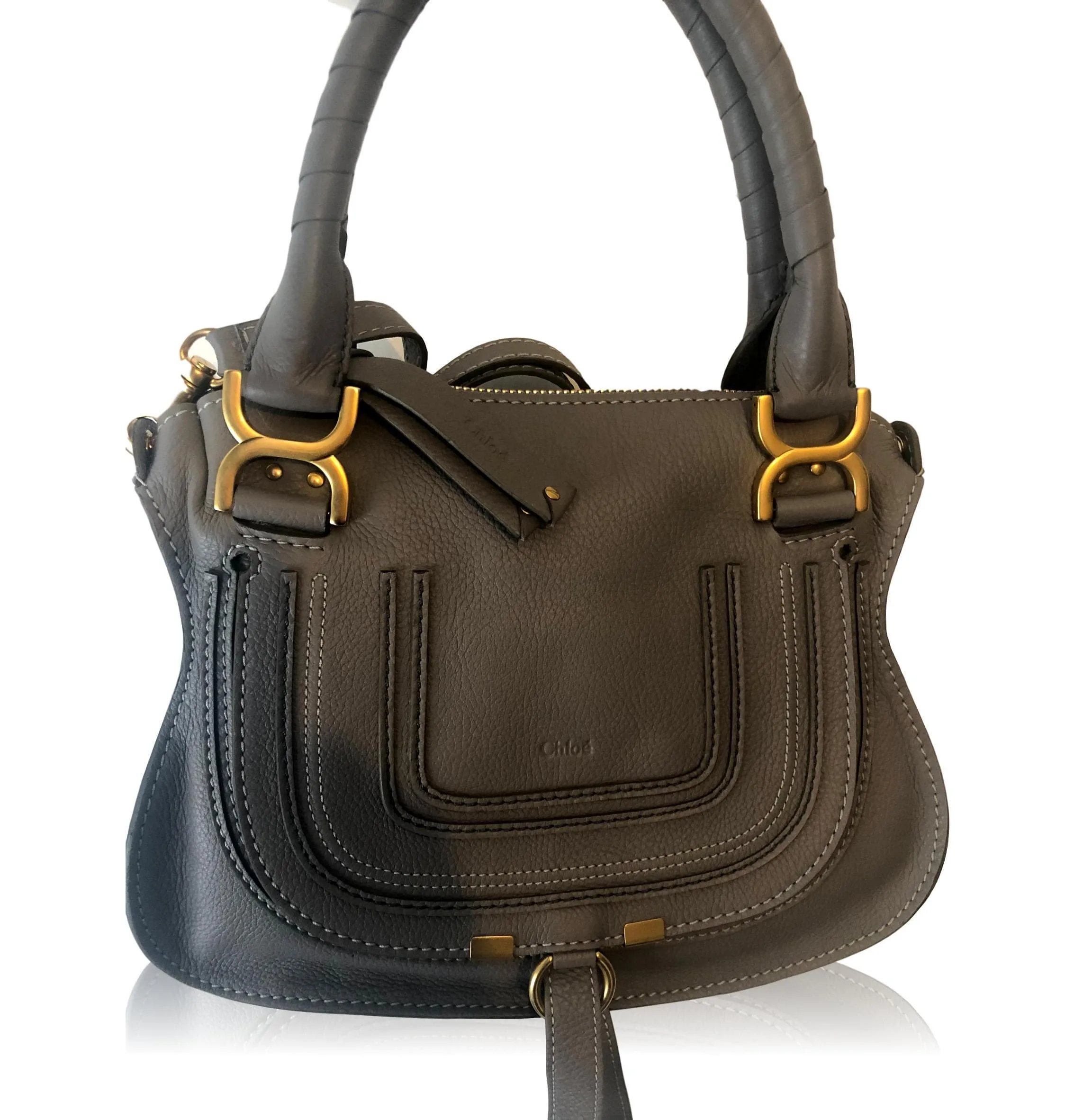 Chloé Cashmere Grey Marcie Small Leather Handbag