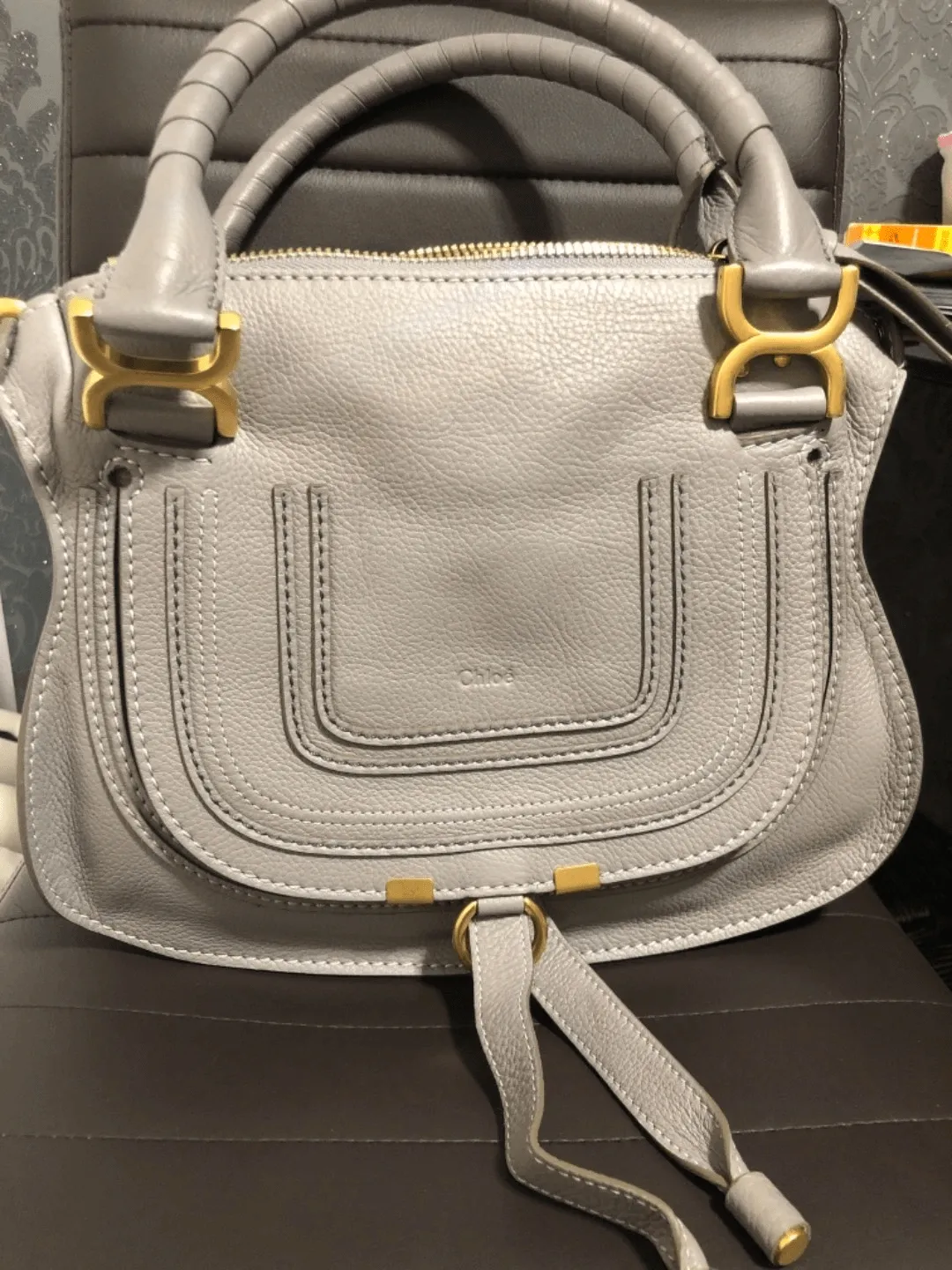 Chloé Cashmere Grey Marcie Small Leather Handbag