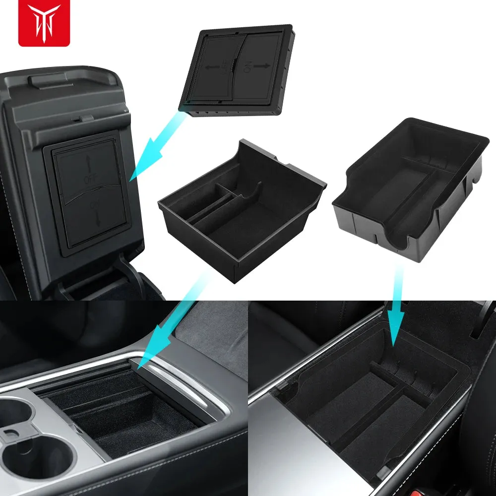Compatible for Tesla Model 3 2021-2022 Model Y 2022-2023 Center Armrest Storage Box Organizer