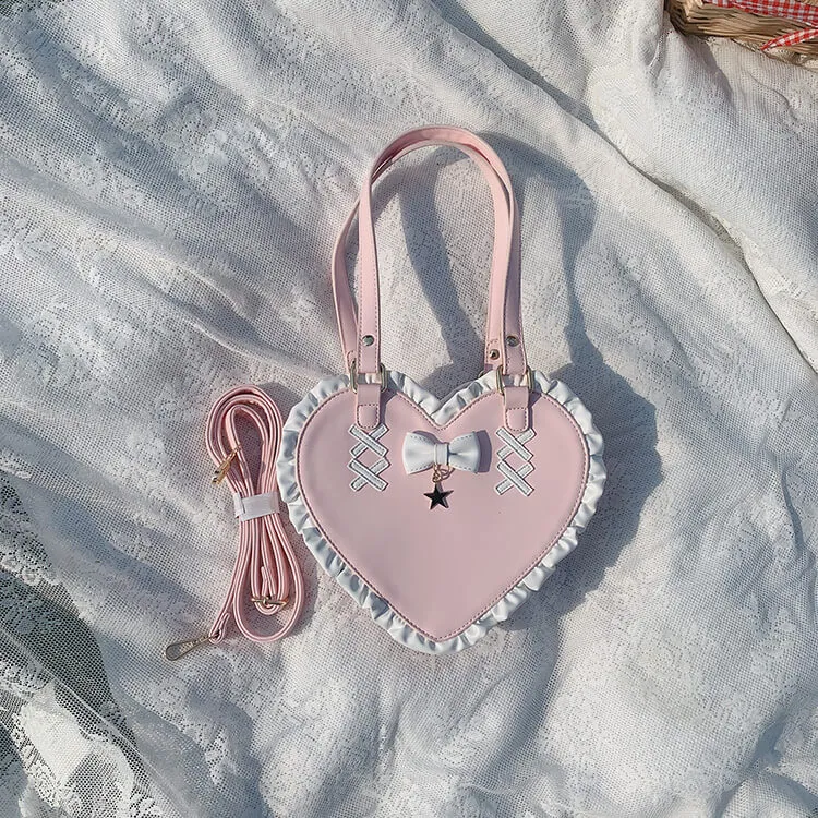 Cute Lace Edge Heart Shaped Bag
