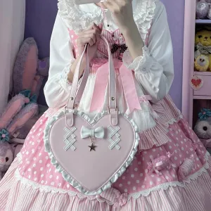 Cute Lace Edge Heart Shaped Bag