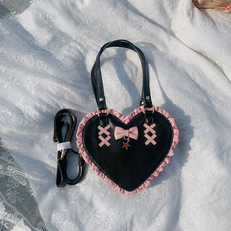 Cute Lace Edge Heart Shaped Bag