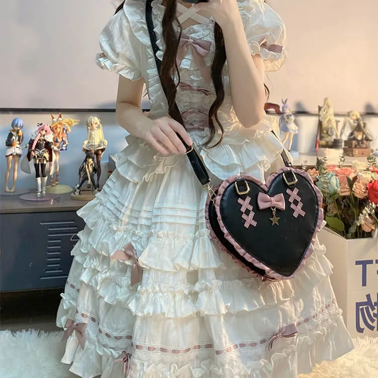 Cute Lace Edge Heart Shaped Bag