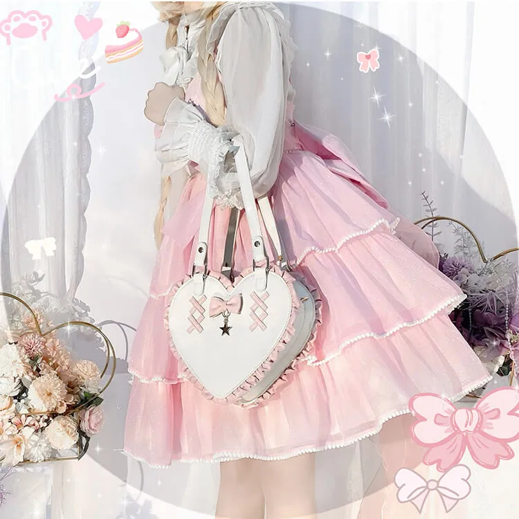 Cute Lace Edge Heart Shaped Bag