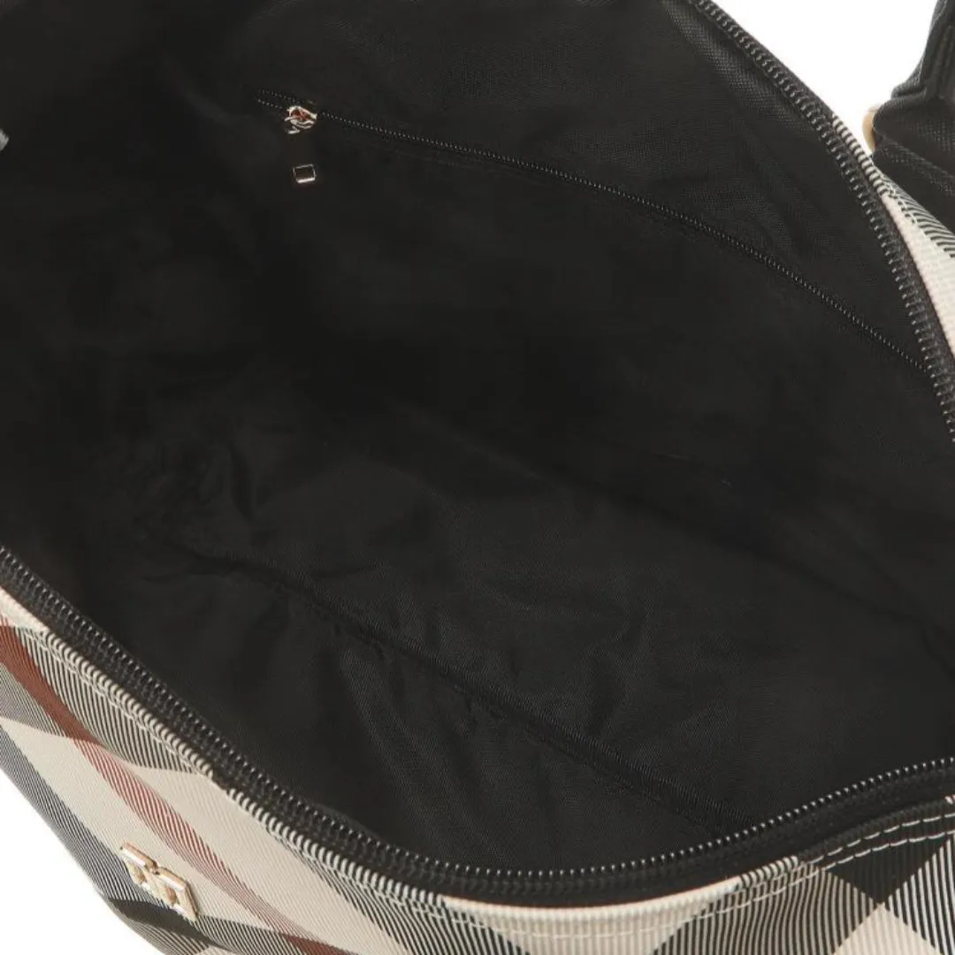 DAKS Beige Diagonal Big Check Lightweight Tote Bag Dark Beige Women's Golf Daily Bag / from Seoul, Korea