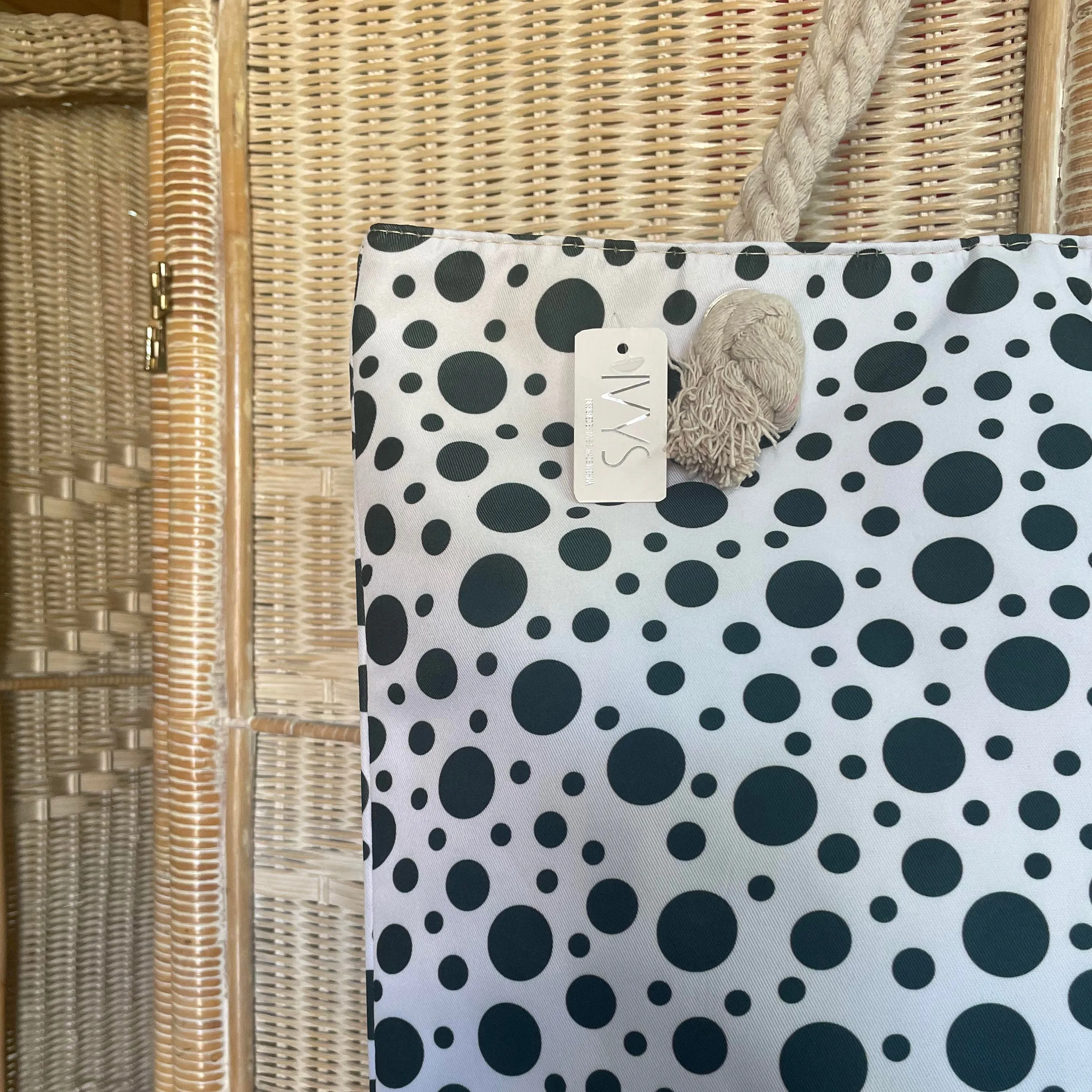Deep Green Polka Dot Canvas Tote Bag