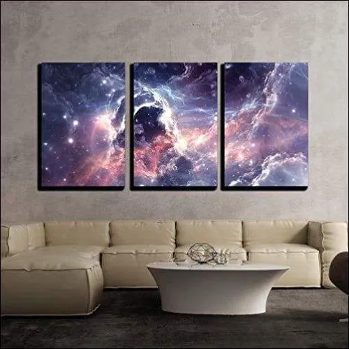 Deep Plasmatic Nebula 3PC Canvas Wall Art