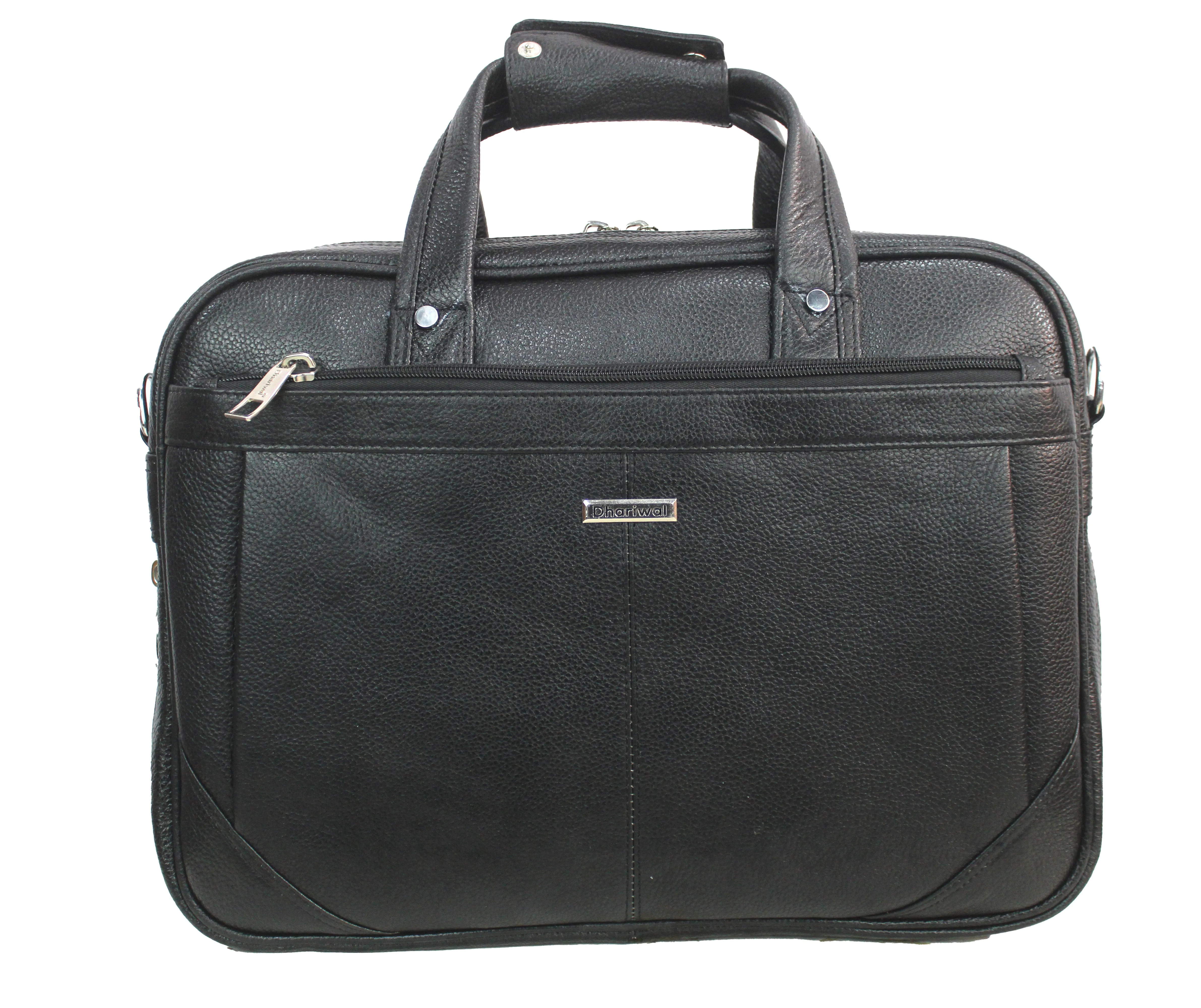 Dhariwal Genuine Leather Laptop Bag File Messenger Bag with Strap upto 15 Inch | Laptop Bag for Men