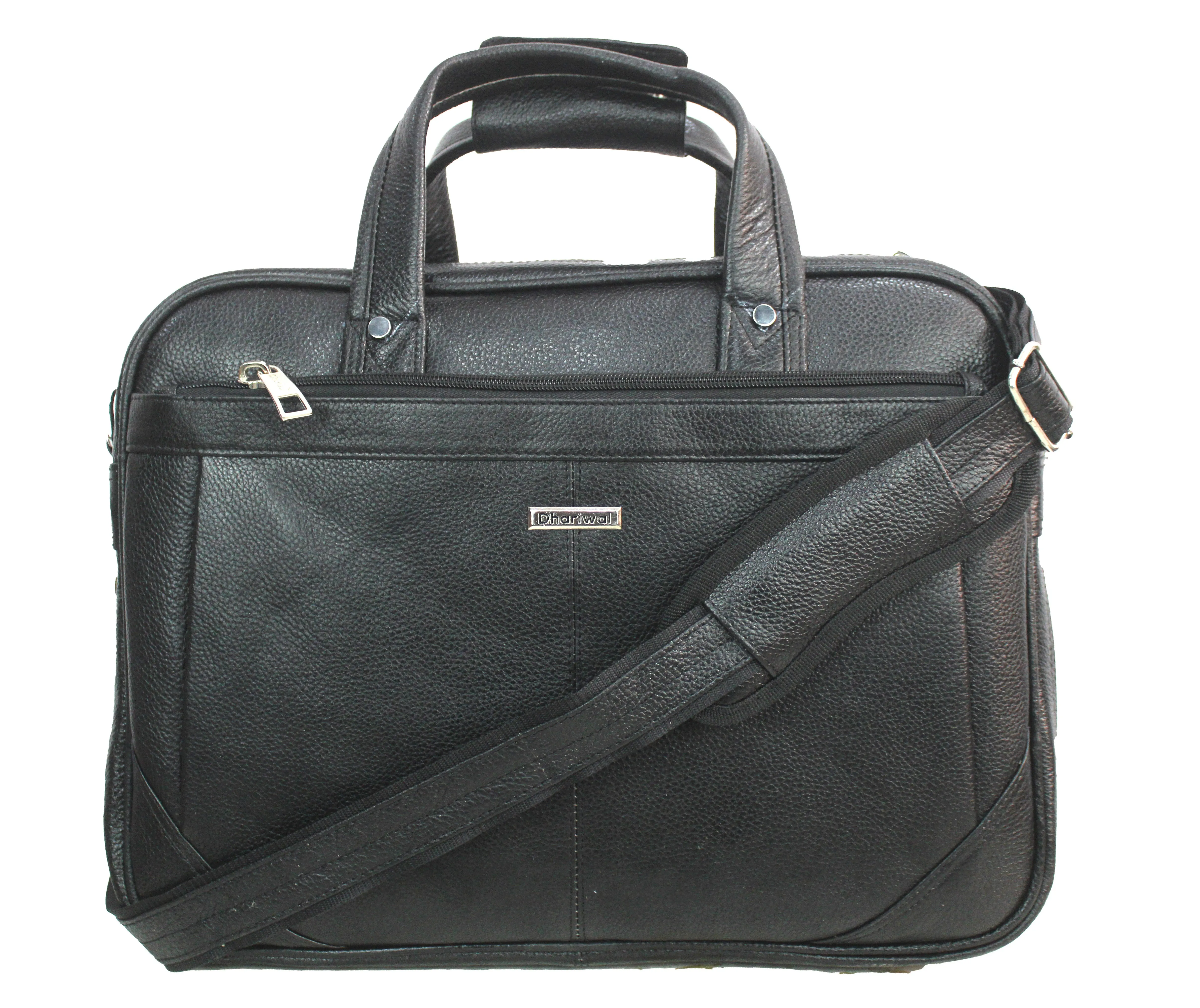 Dhariwal Genuine Leather Laptop Bag File Messenger Bag with Strap upto 15 Inch | Laptop Bag for Men
