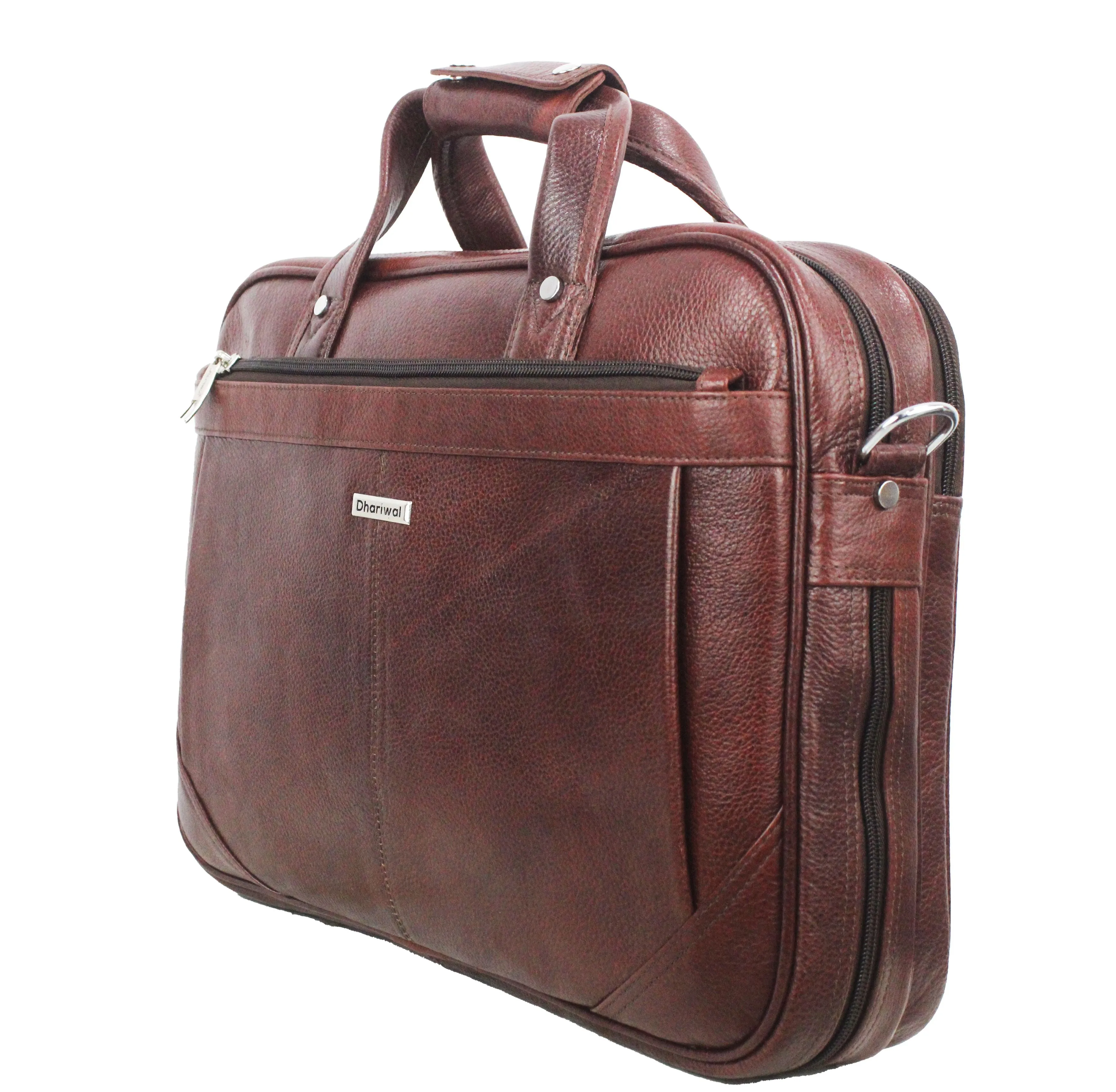 Dhariwal Genuine Leather Laptop Bag File Messenger Bag with Strap upto 15 Inch | Laptop Bag for Men