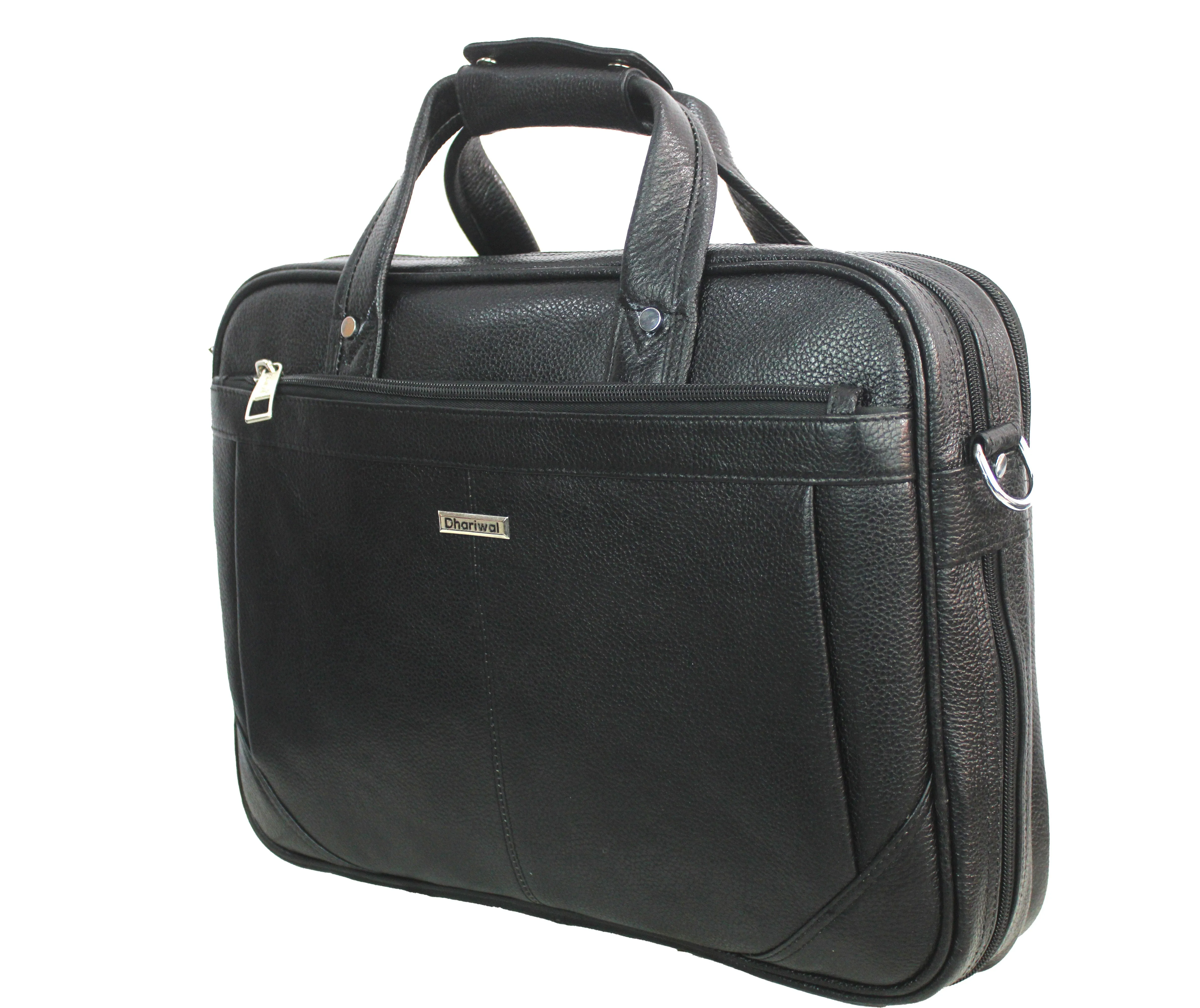 Dhariwal Genuine Leather Laptop Bag File Messenger Bag with Strap upto 15 Inch | Laptop Bag for Men